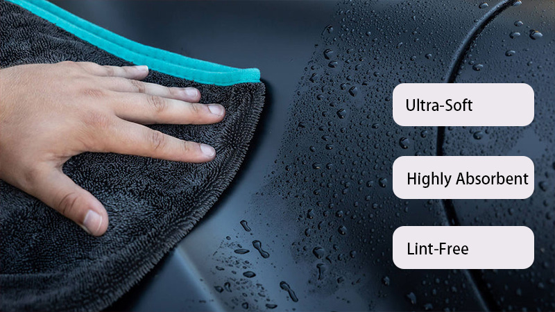 Premium Car Microfiber Towels Application